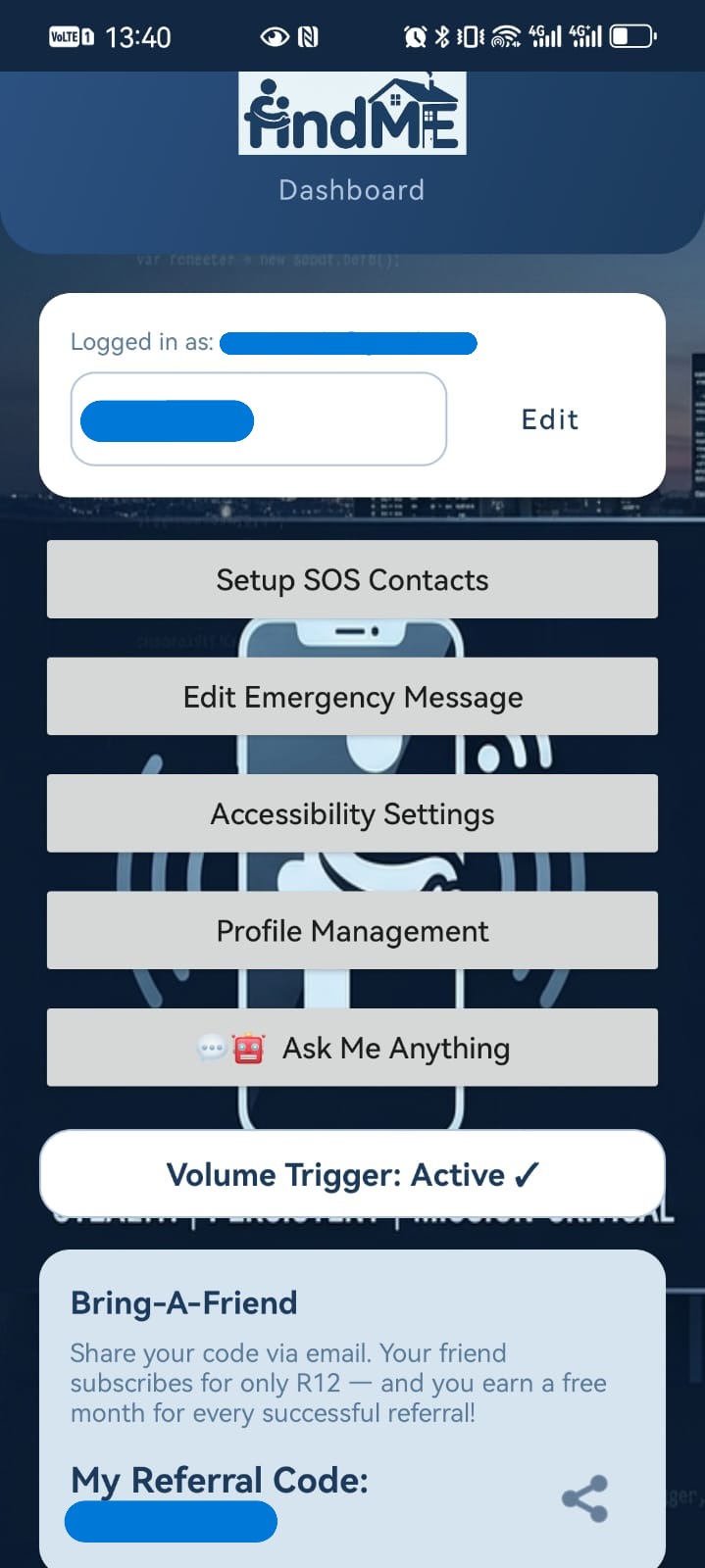 findME Dashboard